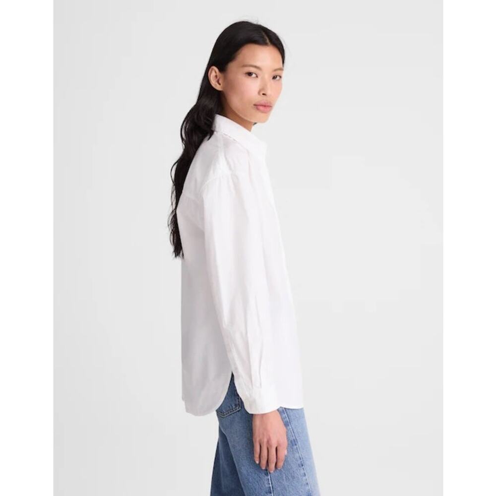 Madewell Women’s Large The Easy Shirt 100% Cotton Poplin Button Front White - Picture 11 of 11